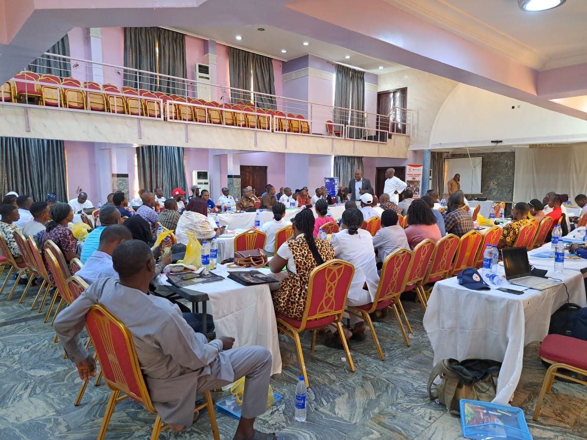 National Communication and Advocacy Adviser,Victor Achugbule and Director Disaster Management, Benson Agbro addressing the participants